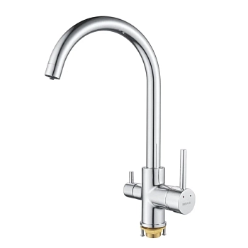 Смеситель для кухни с подключением фильтра Shevanik S128, хром