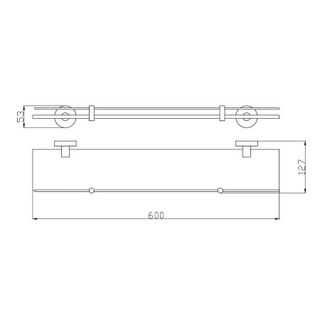 Полка стеклянная Rav Slezak COLORADO COA0900/60ZRL, розовое золото, артикул COA0900/60ZRL