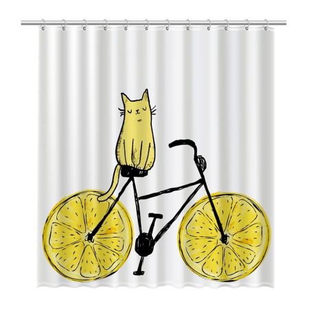 Штора для ванной комнаты FIXSEN DESIGN FX-2515, белый/желтый, артикул FX-2515