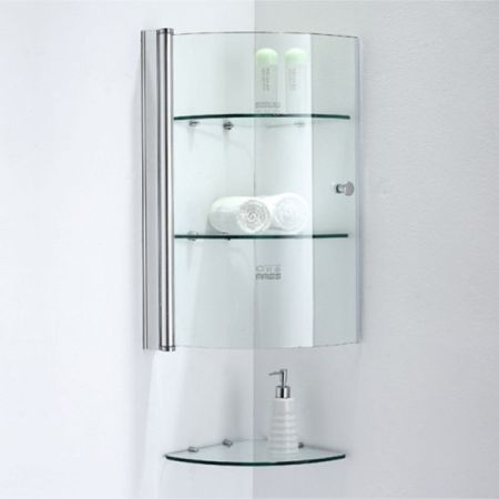 Стеклянная полка SSWW Z012B угловая Хром