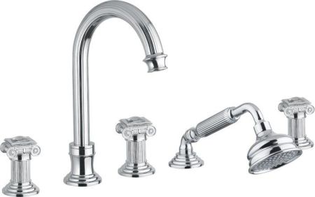 Смеситель на борт ванны с выдвижным душем и переключателем CEZARES OLIMP-BVD, артикул OLIMP-BVD-02-M