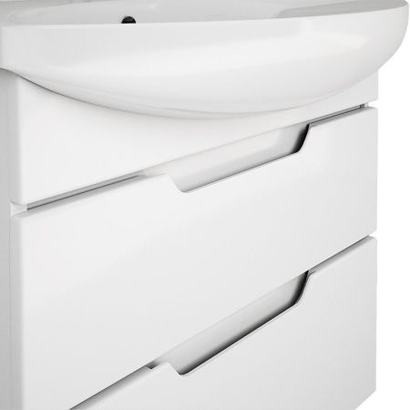 Тумба с раковиной подвесная/напольная Dreja Laguna Plus 65 см, белый, артикул 99-0105-com