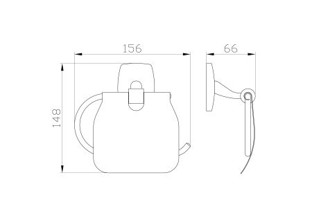 Держатель для туалетной бумаги с крышкой WONZON & WOGHAND PORTO, Хром (WW-1601), артикул WW-1601