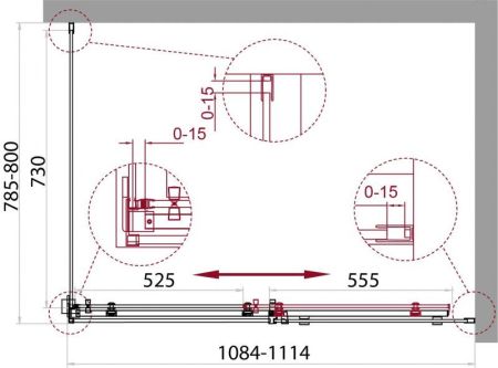 Душевой уголок BelBagno ACQUA-AH-1-110/80-C-Cr, артикул ACQUA-AH-1-110/80-C-Cr