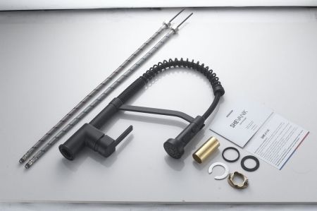 Смеситель для кухни с гибким изливом Shevanik S963H, черный, артикул S963H