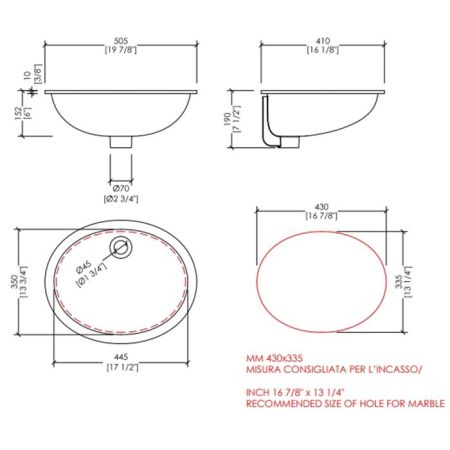 Devon WHITE 50 Раковина встраиваемая под столешницу (50х41cм), цвет: белый, артикул 2RALS50