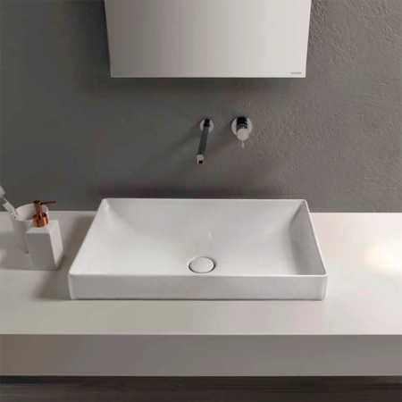 Донный клапан, Globo, для раковин, механический Push-Open, материал крышки-керамика, цвет крышки-белый, артикул FI012BI