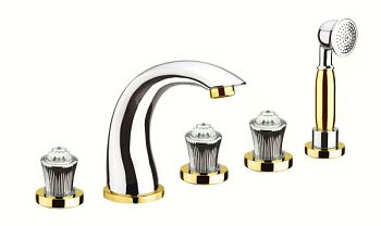 Смеситель на борт ванны Fiore VENERE SKY (SWAROVSKI®) 13CO0608, хром/золото