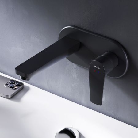 F90A72222 Gem, смеситель д/умывальника, монтируемый в стену, чёрный, шт., артикул F90A72222