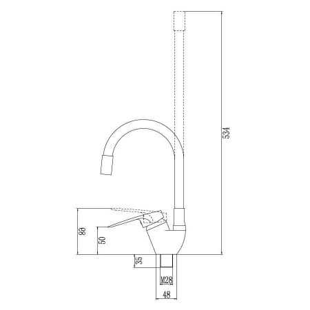 Смеситель для кухни с гибким изливом Fmark FM4104-03, хром