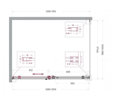 SOFT_CLOSE-2-AH-1-110/100-C-Cr Душевой уголок, артикул SOFT_CLOSE-2-AH-1-110/100-C-Cr