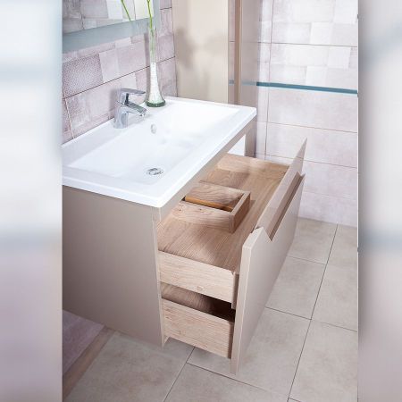 Комплект мебели для ванной Бриклаер БРАЙТОН 80B, бежевый, артикул БРАЙТОН 80B