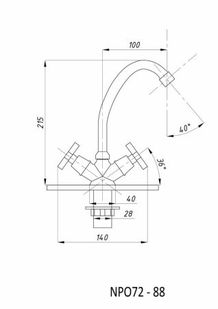 Смеситель для кухни TSARSBERG (TSB-72-88) тип МДЦБА, артикул TSB-72-88