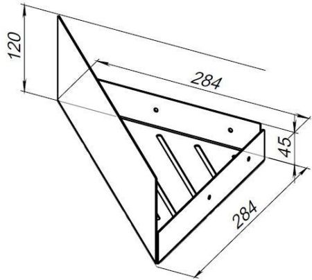 Полка Aquanet Магнум 28x28 черная матовая, угловая Полка Aquanet Магнум 28x28 черная матовая, угловая