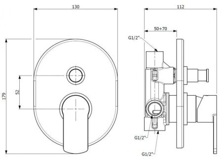 Встраиваемый смеситель для душа CEZARES GLAM-VDIM, артикул GLAM-VDIM-01