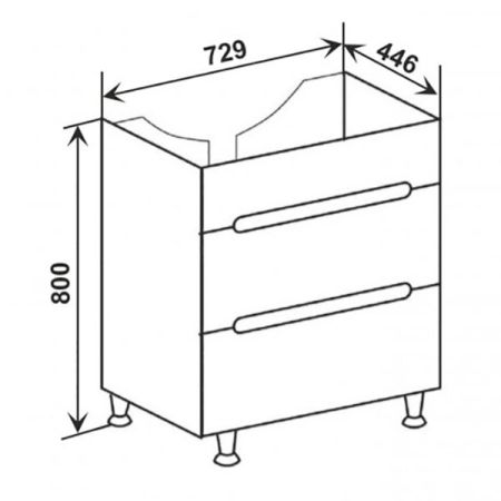 Тумба под раковину Runo Парма 75 4620750025823 Белая