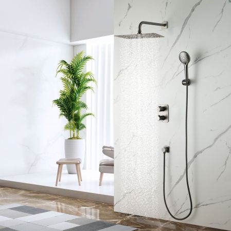 Смеситель Lemark Bronx для ванны и душа термостатический встраиваемый (LM3749GM), артикул LM3749GM