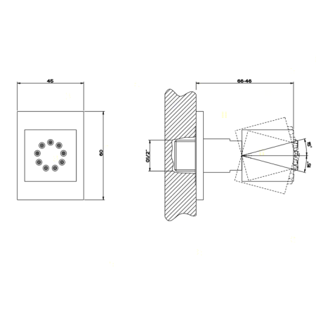Gessi Rettangolo Поворотная боковая форсунка, цвет: хром, артикул 20172#031