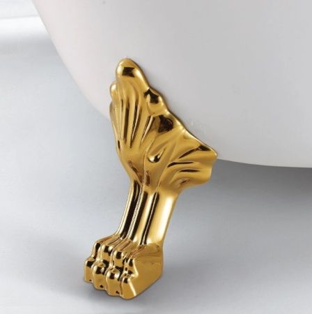 Ванна CLASSIC 170 акриловая отдельностоящая Cerutti SPA (1700x790x750) на львиных алюминиевых лапах  (золото), артикул CT9668