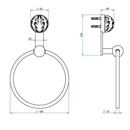 THG FLORE Полотенцедержатель-кольцо, цвет хром, артикул U5A-A02-504N