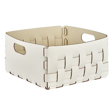 ADJ Корзинка Bottega, 35x35xH20 см., цвет: белый/панна котта, артикул 1045.10/16