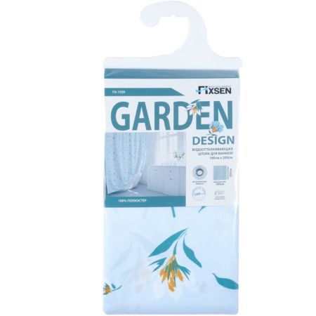 Штора для ванной комнаты FIXSEN DESIGN FX-1509, серый/цветной, артикул FX-1509