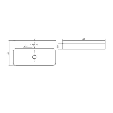 Раковина накладная для установки на столешницу AQUATEK AQ3241-00, 600*420*130 мм, артикул AQ3241-00