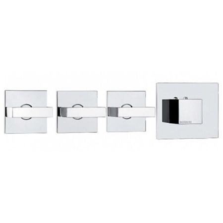 Смеситель для душа, Bossini, Rectangular, HighFlow, тип регулирования воды-термостатический картридж, монтаж-настенный встраиваемый, отверстия для монтажа-4, внутренняя часть-необходимо заказать, с отдельными панелями, плоская рукоятка, установка вертикал, артикул Z033205.030
