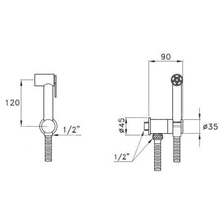 Stella Eccelsa Гигиенический душ 309AT, цвет: золото 24К