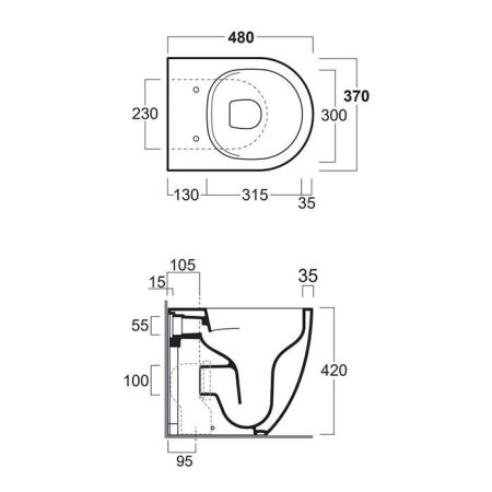 SIMAS Vignoni Унитаз напольный XS 37х48 см,  цвет: белый, артикул VI26bi