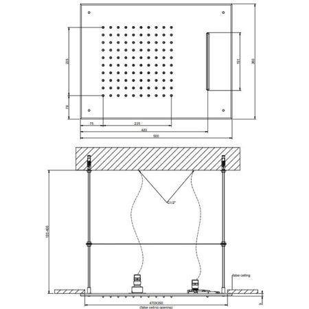 Gessi Emporio Emporio shower Душевая головка для потолочного крепления с функцией ТРОПИЧЕСКИЙ ЛИВЕНЬ/ВОДОПАД, цвет: Mirror Steel, артикул 33189#238