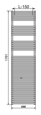 Водяной полотенцесушитель Zehnder Forma Inox LFI-180-050 Нержавеющая сталь, артикул LFI-180-050 Inox