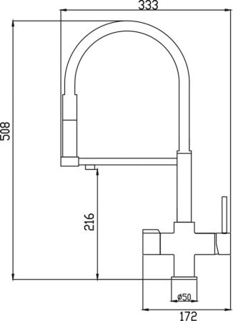 Смеситель для кухни Rose R758H, черный, артикул R758H