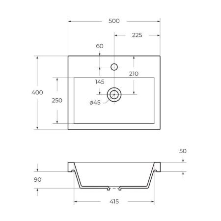 Мебель для ванной комнаты BELBAGNO PIETRA MINI-500AS, артикул PIETRA MINI-500AS-2C-SO-BL