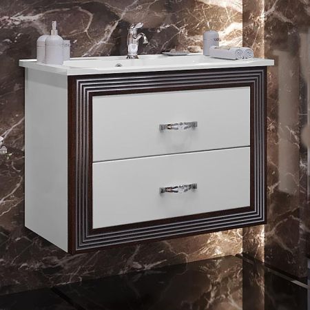 Тумба с раковиной Карат 80 Opadiris Белый/серебро, артикул 