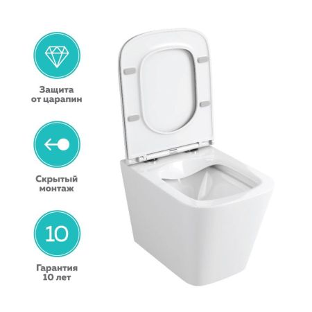 Унитаз подвесной безободковый OWL Vatter Ruta-H mini (Slim) с сиденьем DP микролифт