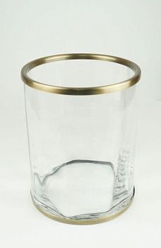 Surya Crystal, мусорное ведро без крышки 19х19хh26 см, стекло с эффектом волны, цвет светлая бронза