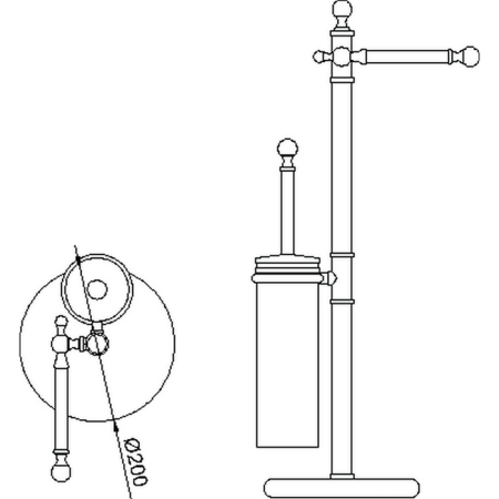 HUBER Croisette Напольная стойка с ершиком и бумагодержателем, цвет никель матовый