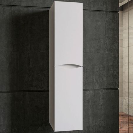 Шкаф пенал Бриклаер Вега 35 подвесной Белый глянец