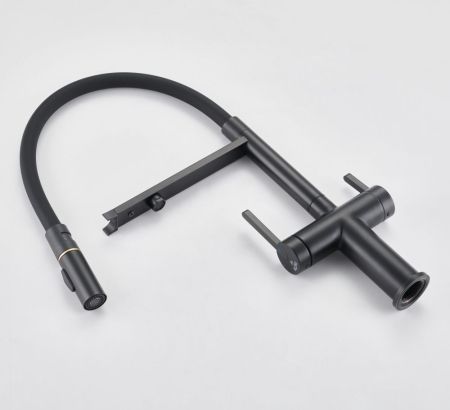 Смеситель для кухни с подключением фильтра для воды Rose R458H, черный