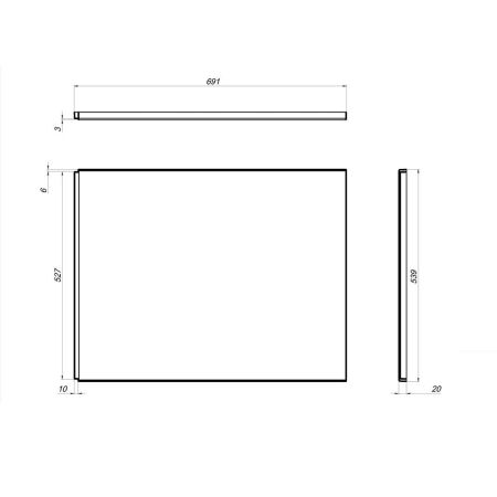 W00A-000-070W-S Универсальная боковая панель для ванны 70 см, артикул W00A-000-070W-S