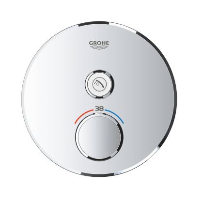 Внешняя часть термостатического смесителя на 1 выход GROHE Grohtherm SmartControl, хром (29118000)