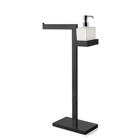 3SC SK Напольная стойка 30х14хh63см, с полотенцедержателем и мыльницей,цвет: черный матовый, артикул SK51NO