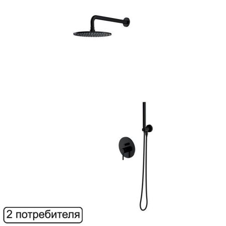 Система для душа скрытого монтажа OMNIRES Y SYSY18BL (черная BLH), артикул SYSY18BL
