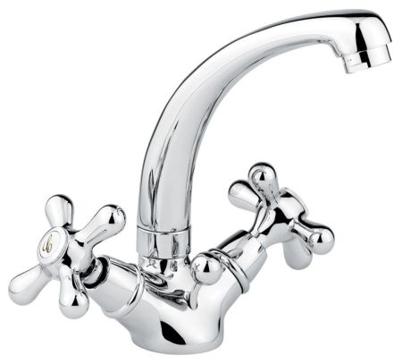 Emmevi Deco Classic, смеситель 12913 с донным клапаном для раковины, цвет хром-золото