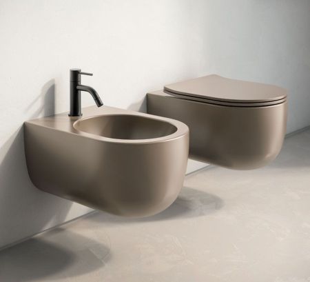 Olympia Milady, подвесное биде c крепежом, 52x37 см, цвет коричневый матовый, артикул MIL220107