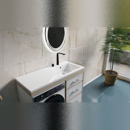 Раковина над стиральной машиной Maretti UM13SM44-844, белая, артикул UM13SM44-844