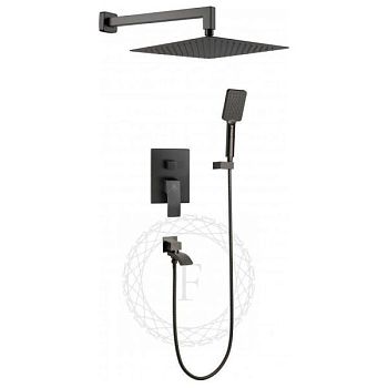 Душевая система встраиваемая FILARETE Waterfall FL1010BG, графит
