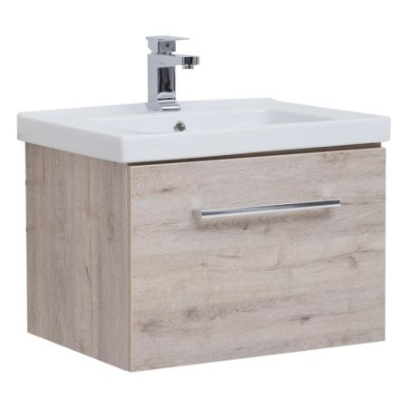 Тумба с раковиной подвесная Dreja Big Inn 65 см, дуб кантри, артикул 77-0202D-com