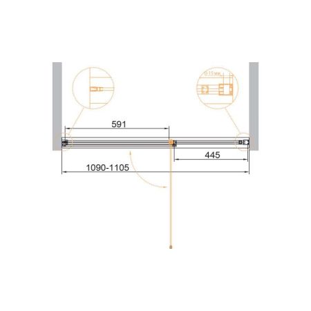 Душевая дверь CEZARES URBAN-B-12, артикул URBAN-B-12-120-C-CR